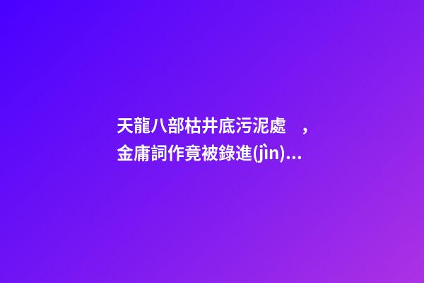 天龍八部枯井底污泥處，金庸詞作竟被錄進(jìn)《辛棄疾詞》